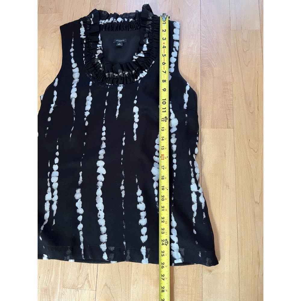 Women's Sleeveless Top Silk Cotton Blend Ruffles Around Neck‎ black Dressy Fun - Picture 7 of 9